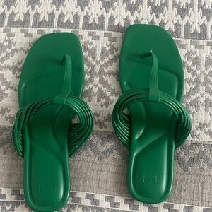 Marc Fisher Green Sandals with Perforated Design